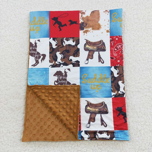 BL0055 Western Horse Riding Baby Blanket