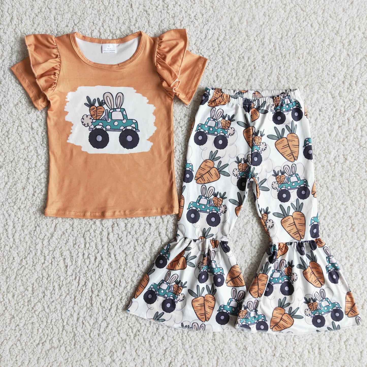 D11-4 Happy Easter Orange Rabbits Truck Outfits