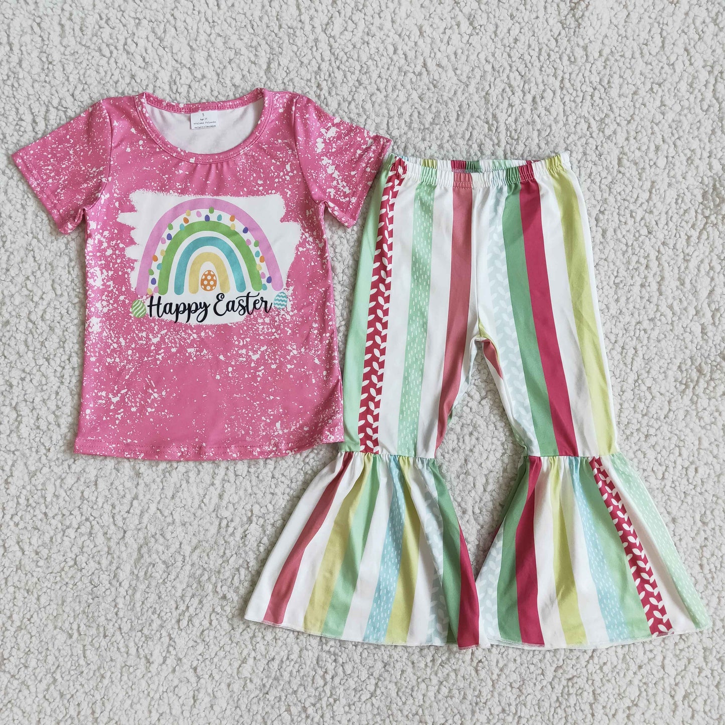 D5-19 Happy Easter Rainbow Pink Outfits