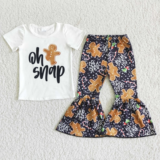 D12-14 Oh Snap Christmas Girls Outfits With Bow