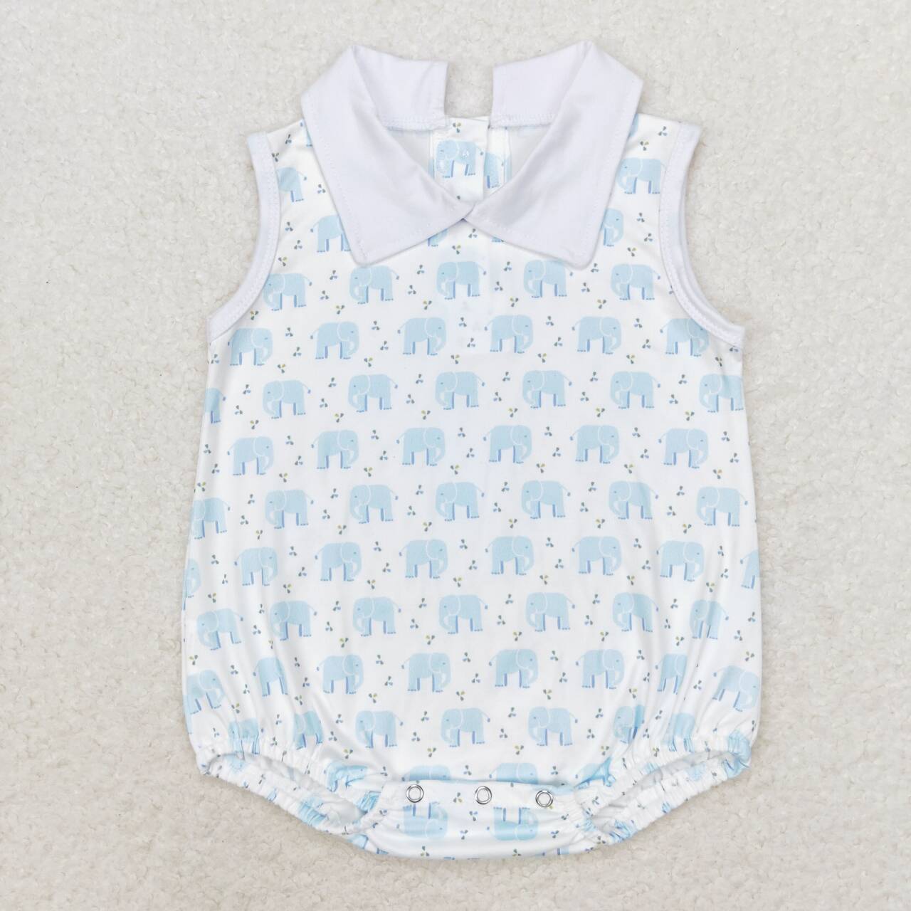 SR1824 cute elephant blue sleeveless girls romper