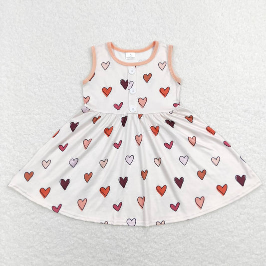 GSD0617 Valentine's Day heart sleeveless girls dress