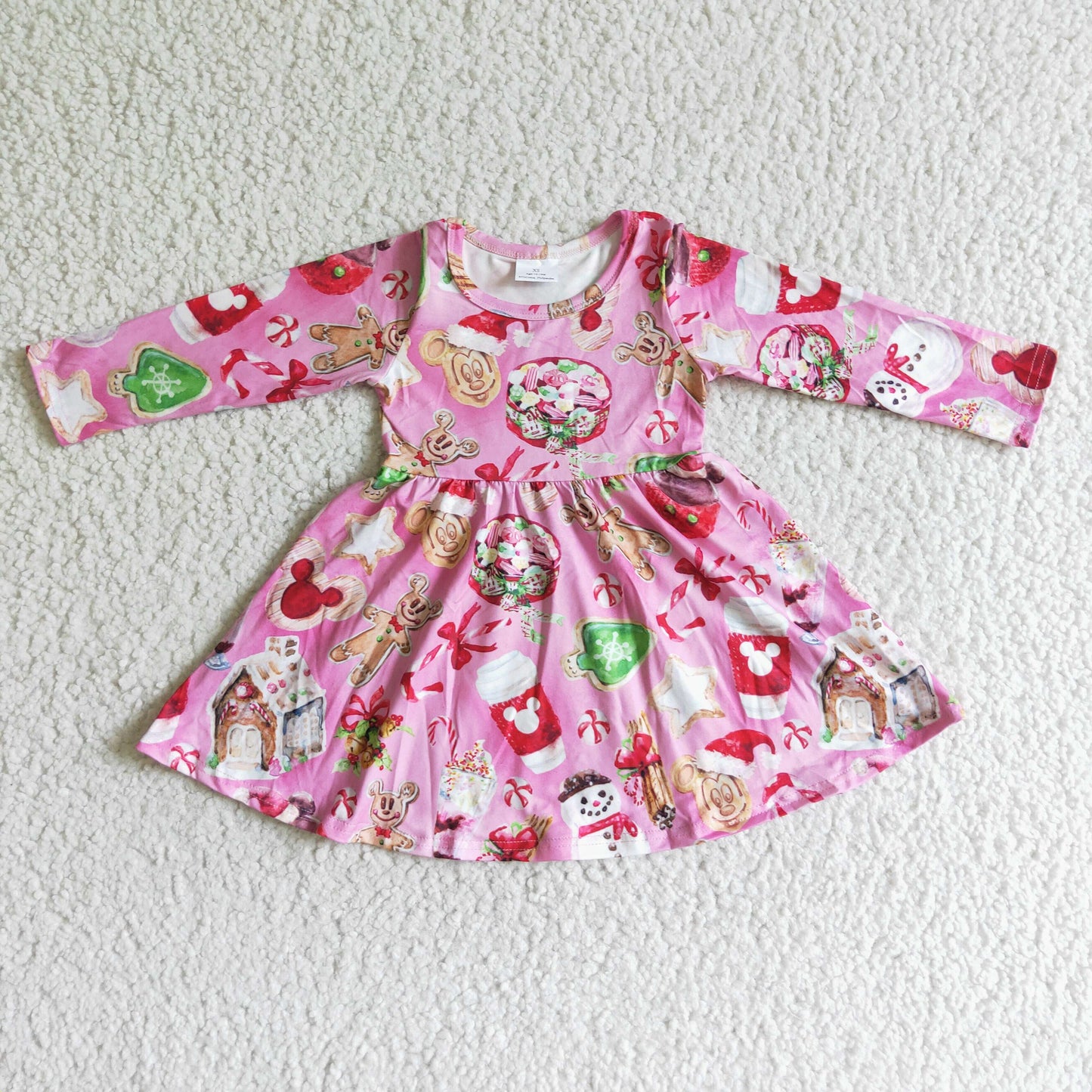 6 B1-3 Christmas Santa Pink Dress