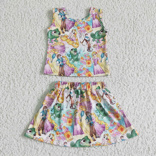 GSD0040 Cartoon Princess Sleeveless Baby Girls Skirt Dress