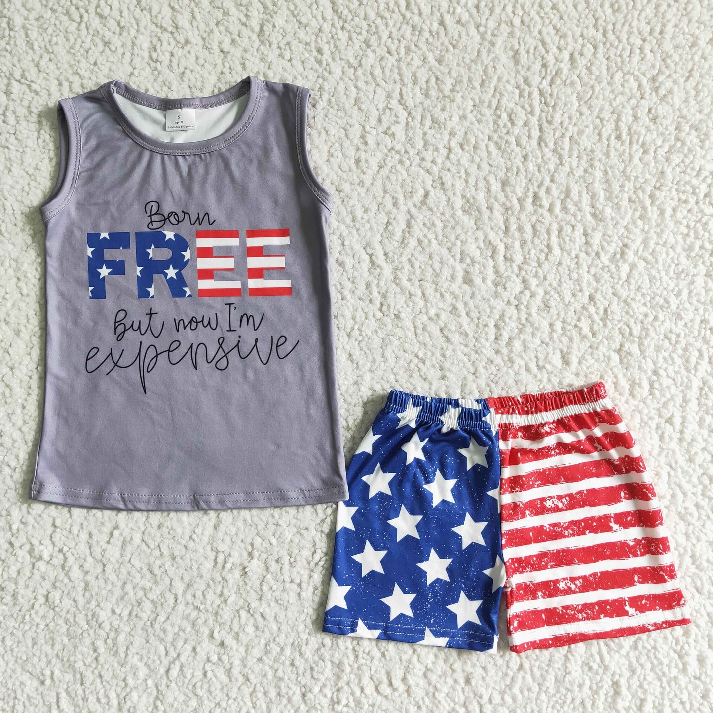 BSSO0036 4th Of July Summer Sleeveless Boys Set