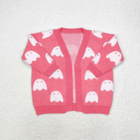 GT0650 Halloween spooky pink sweater long sleeve girls coat