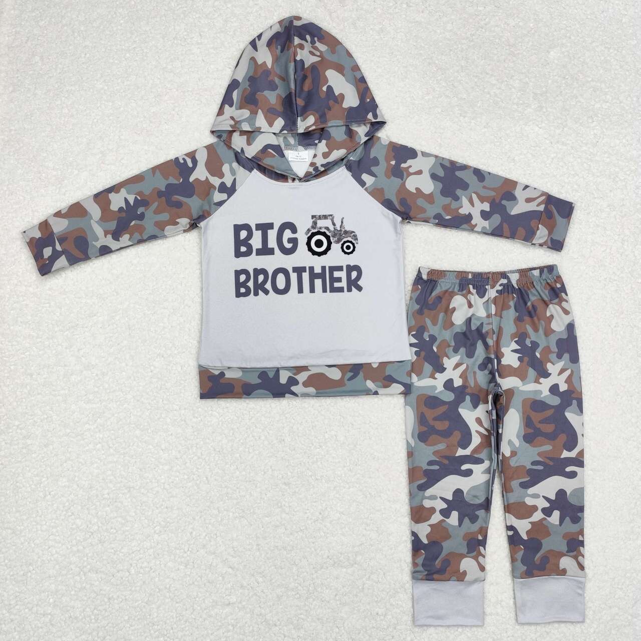 BLP0576 big brother tractor camo long sleeve hoodie pants boys set