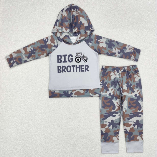 BLP0576 big brother tractor camo long sleeve hoodie pants boys set