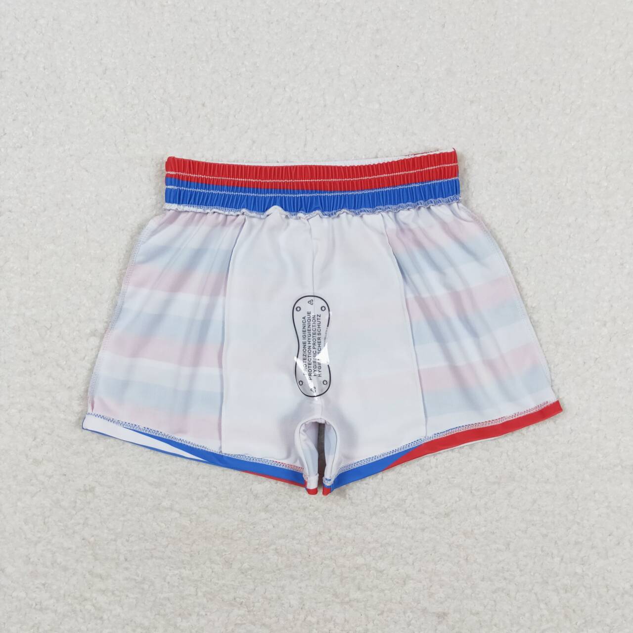 S0233 July 4th red blue striped boys Swimming Trunks