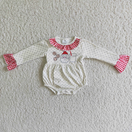 6 A18-12 Christmas Girls Adorable Cookie Milk Santa Romper