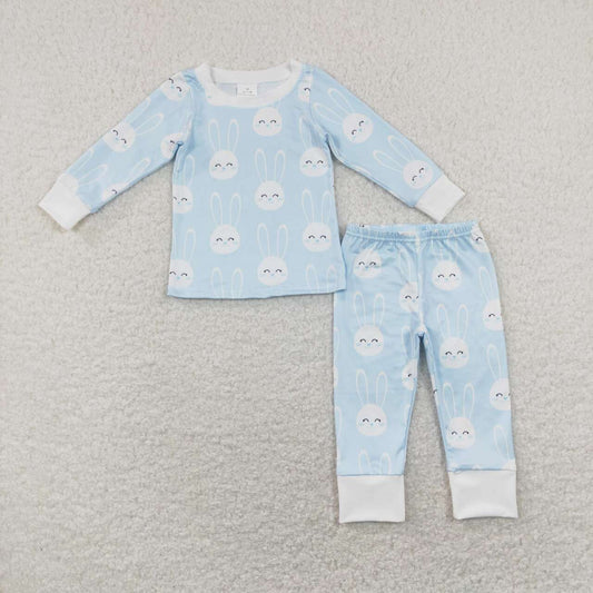 BLP0457 Easter Rabbit Blue Long Sleeve Pants Boys Pajamas