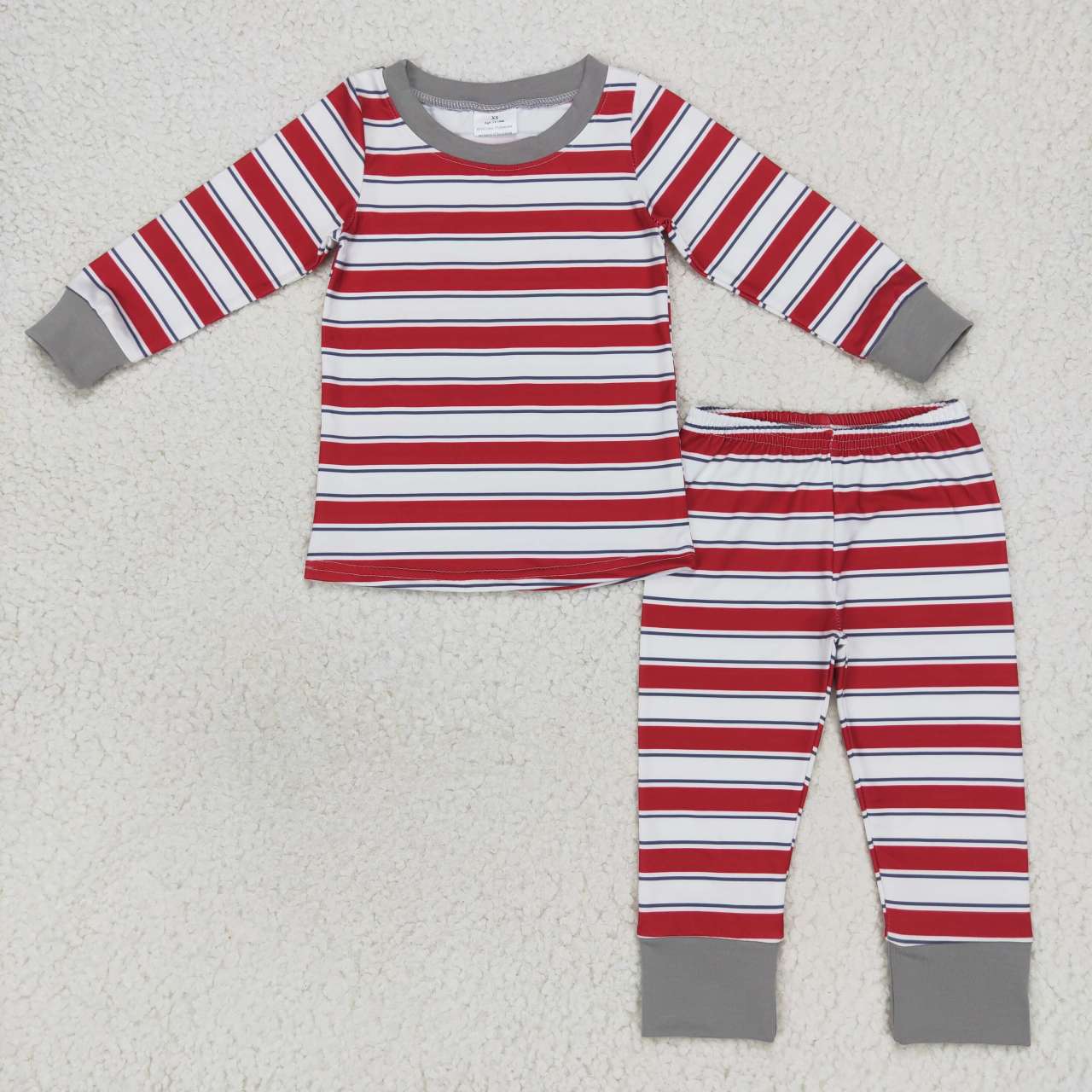 GLP0874 Red striped long sleeve pants girls pajamas