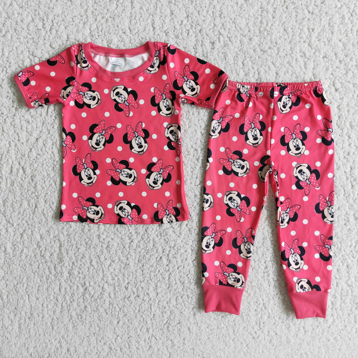 E1-15 Cartoon M red short sleeve pants girls pajamas