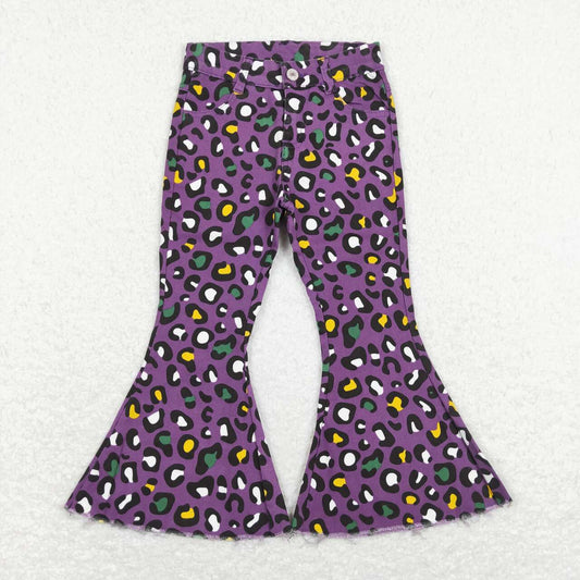 P0313 Mardi Gras purple denim pants girls pants