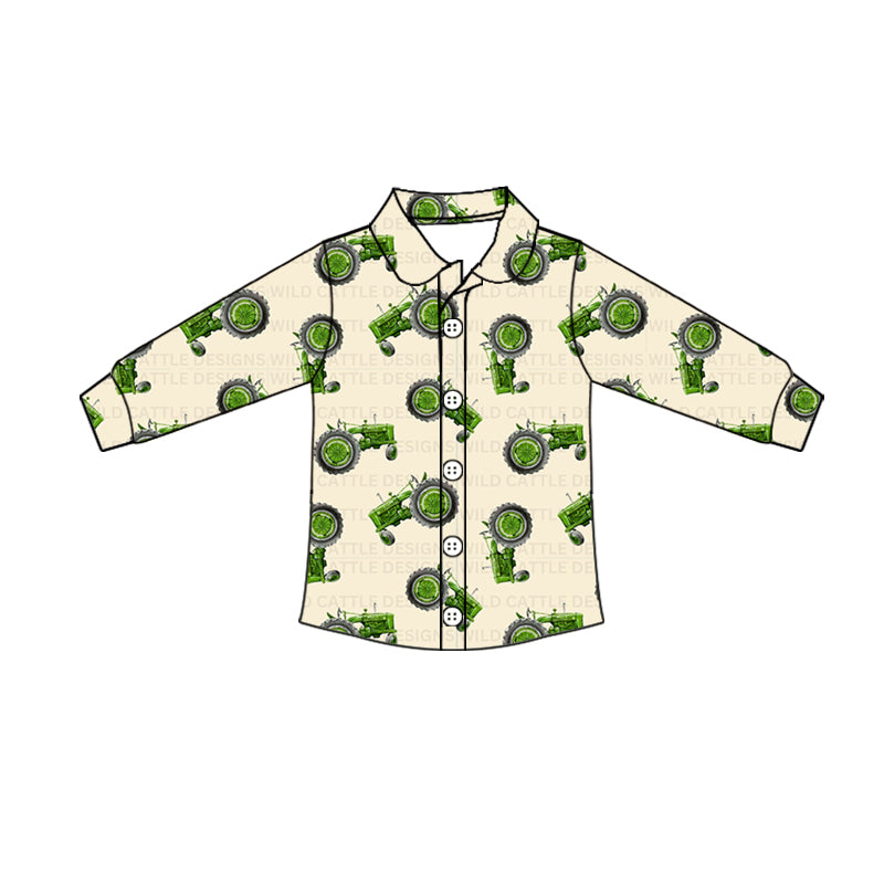 preorder BT0379 Farm tractor  long sleeve boys shirt