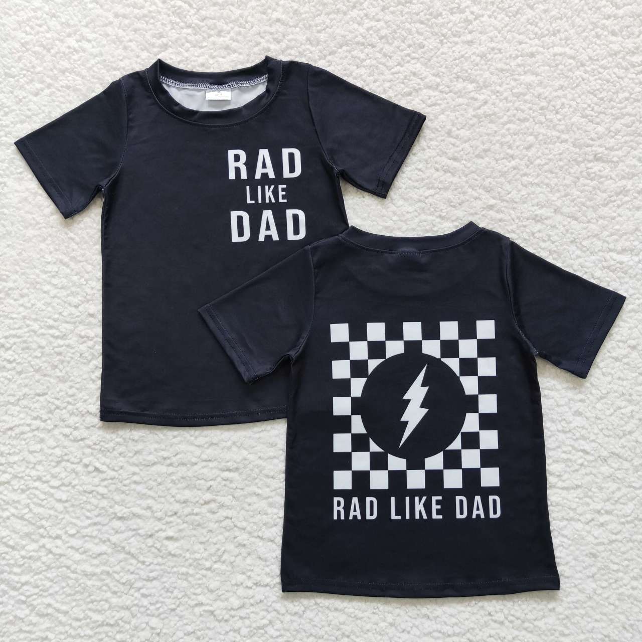 BT0323 Rad like dad black short sleeve kids t-shirt