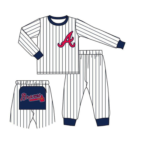 custom S 8.23 blue long sleeve pants kids set