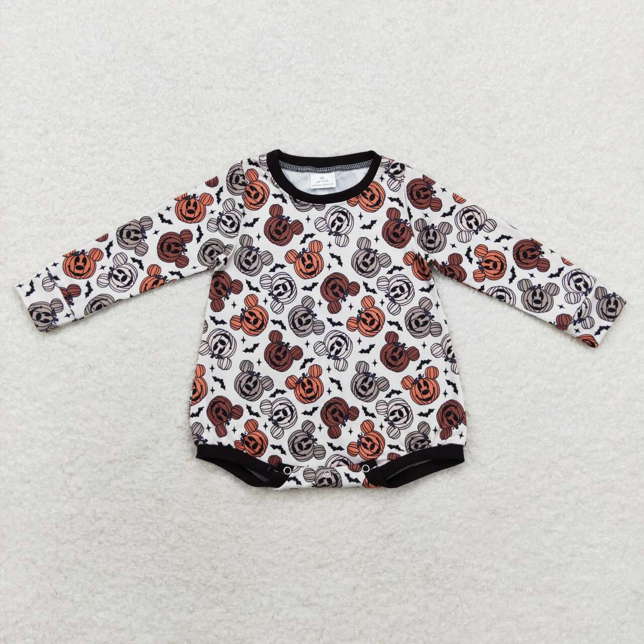 LR1282 Halloween cartoon M pumpkin long sleeve boys romper