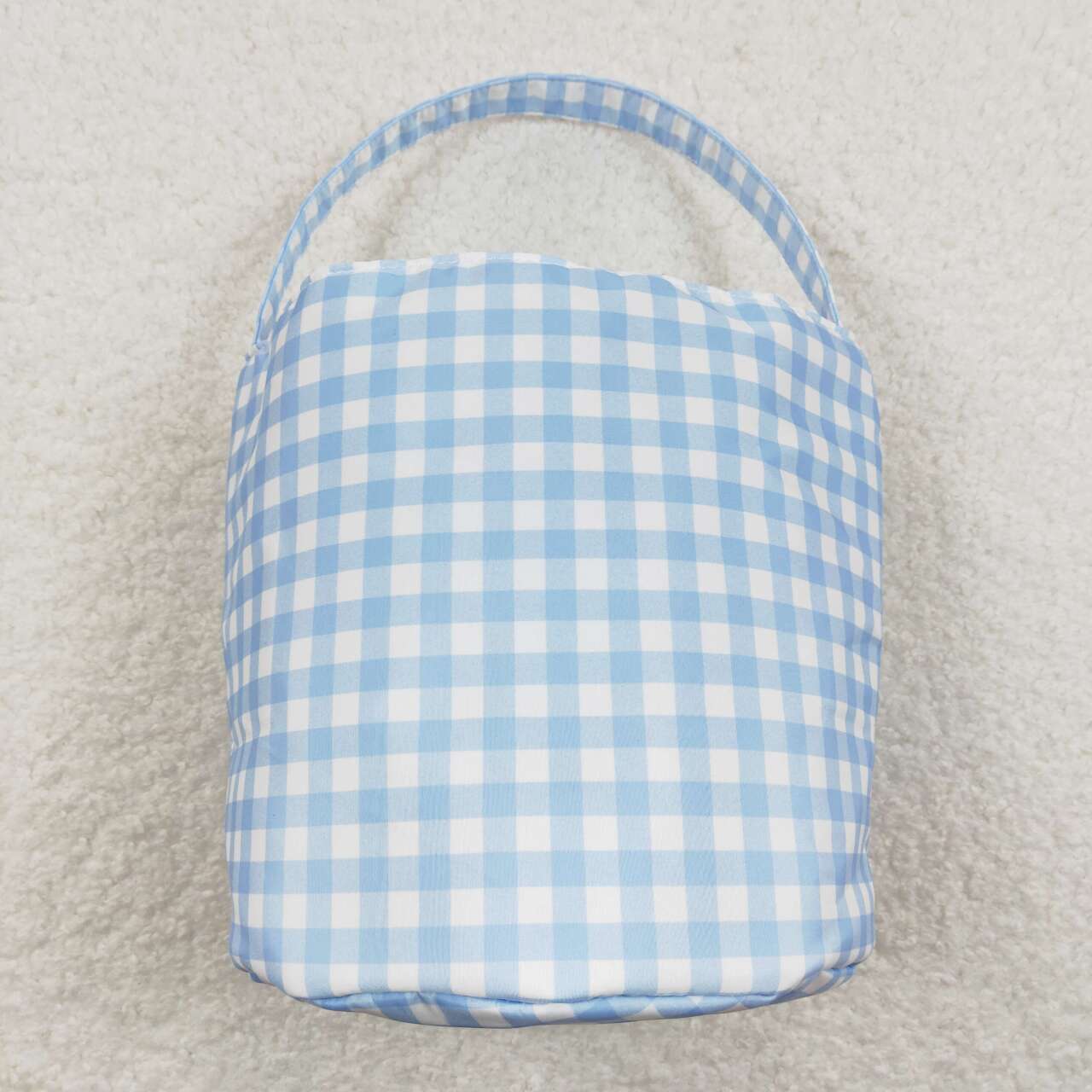 BA0161 Easter Colorful Rabbit Blue Checkered Kids Bag