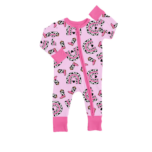 custom S 9.2 Western boots pink kids romper