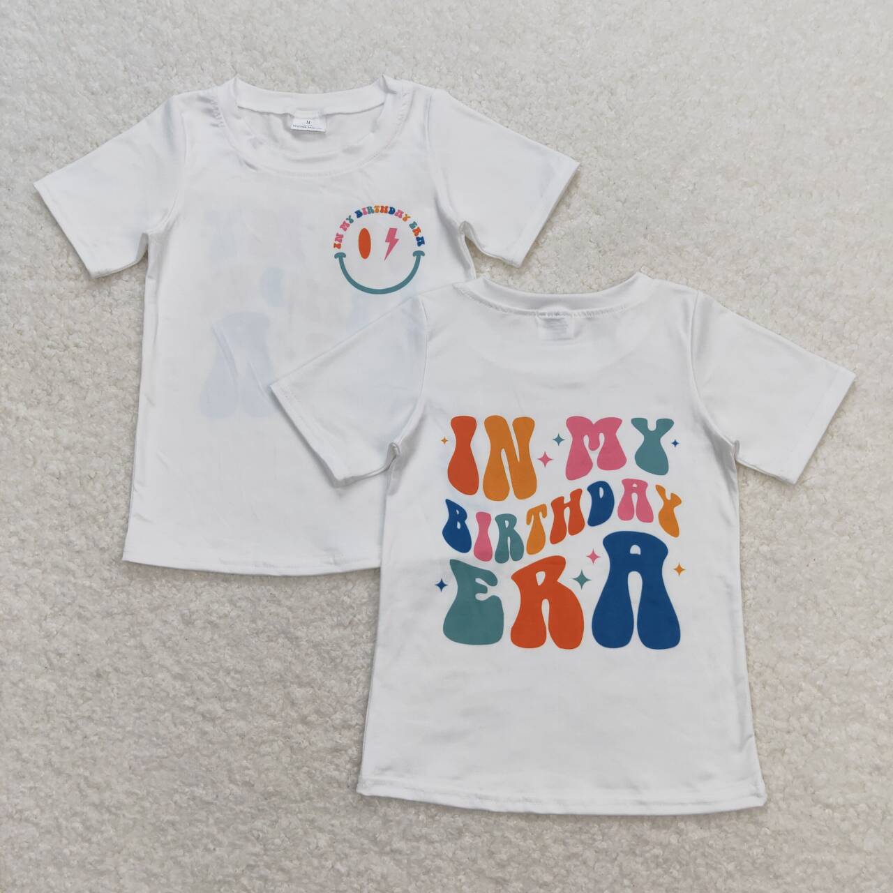 GT0503 in my birthday era smile short sleeve girls top