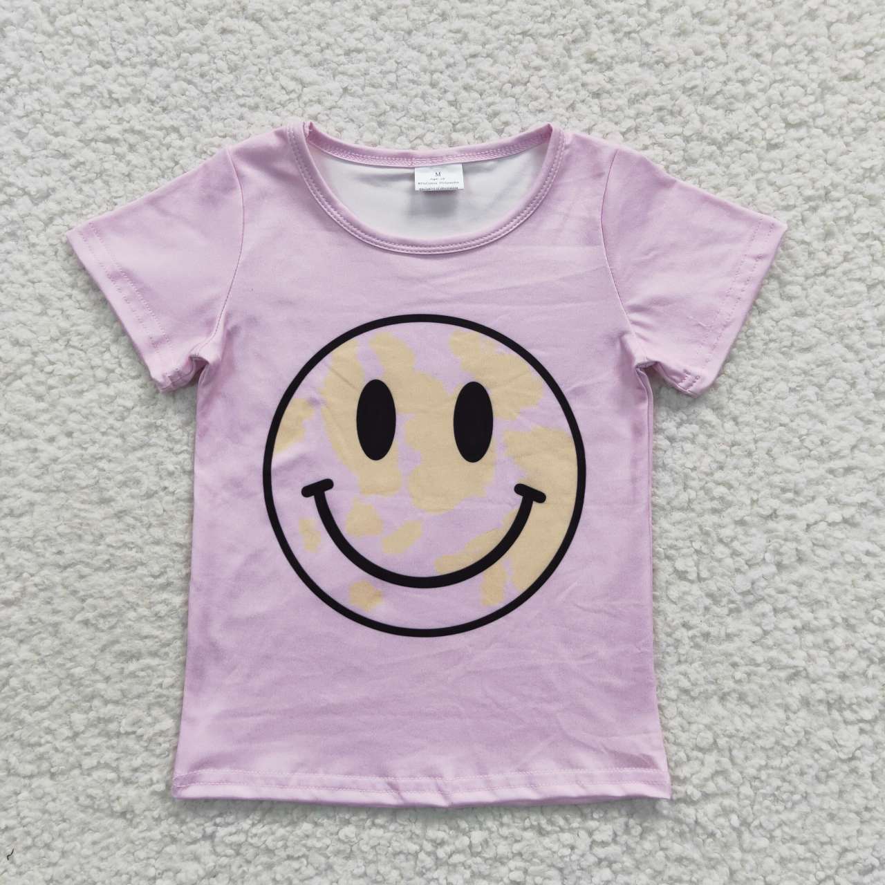 GT0192 Pink Smile Short Sleeves Girls Summer T-shirts