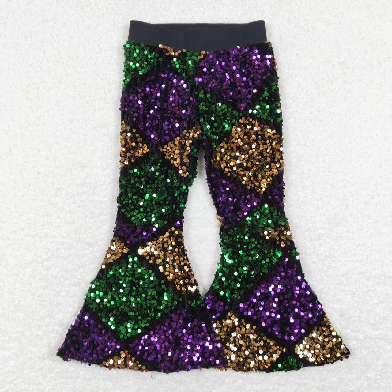 P0359 Colorful rhombus sequinned girls pants