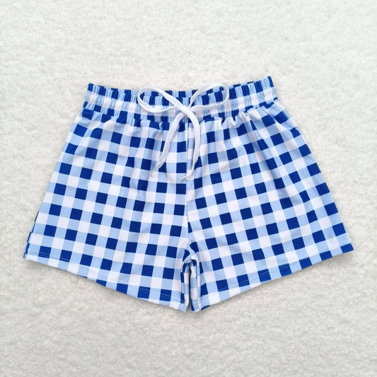 S0232 Blue checkered Swimming Trunks