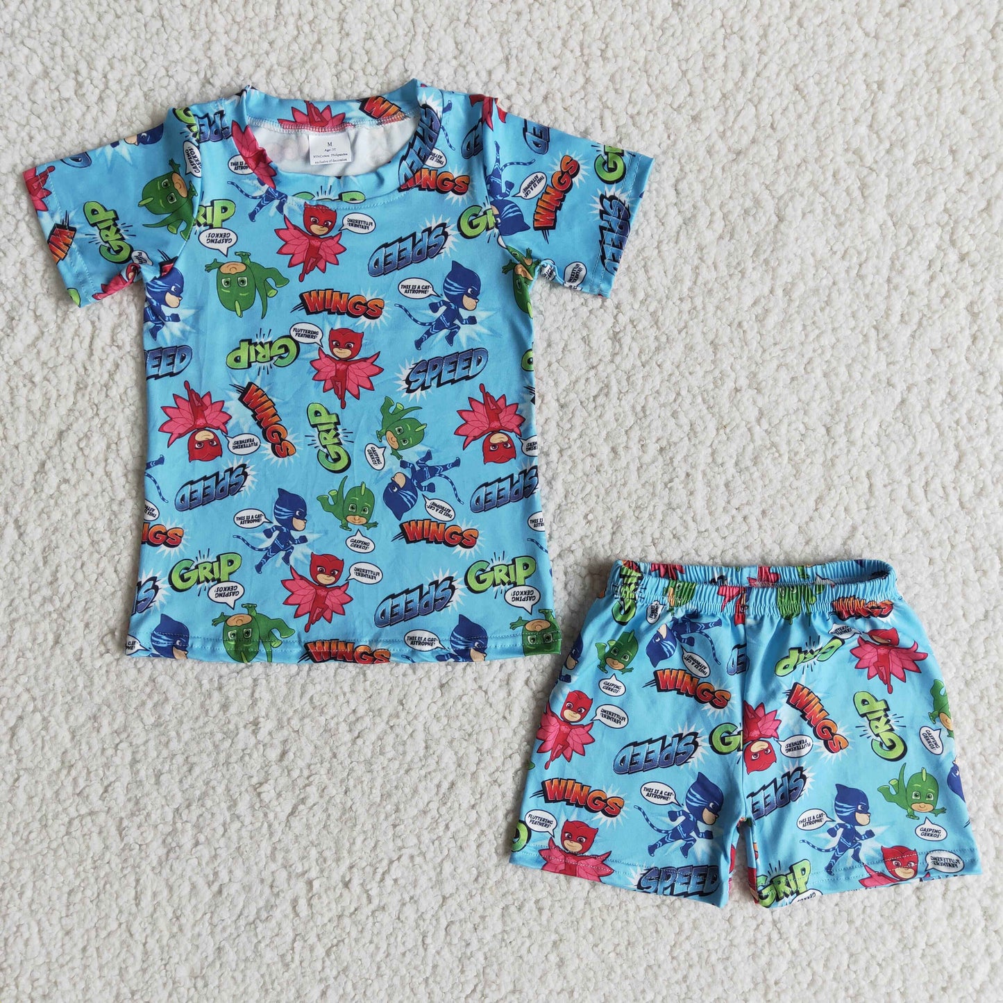 Cartoon Blue Pajamas Boys Cool Set