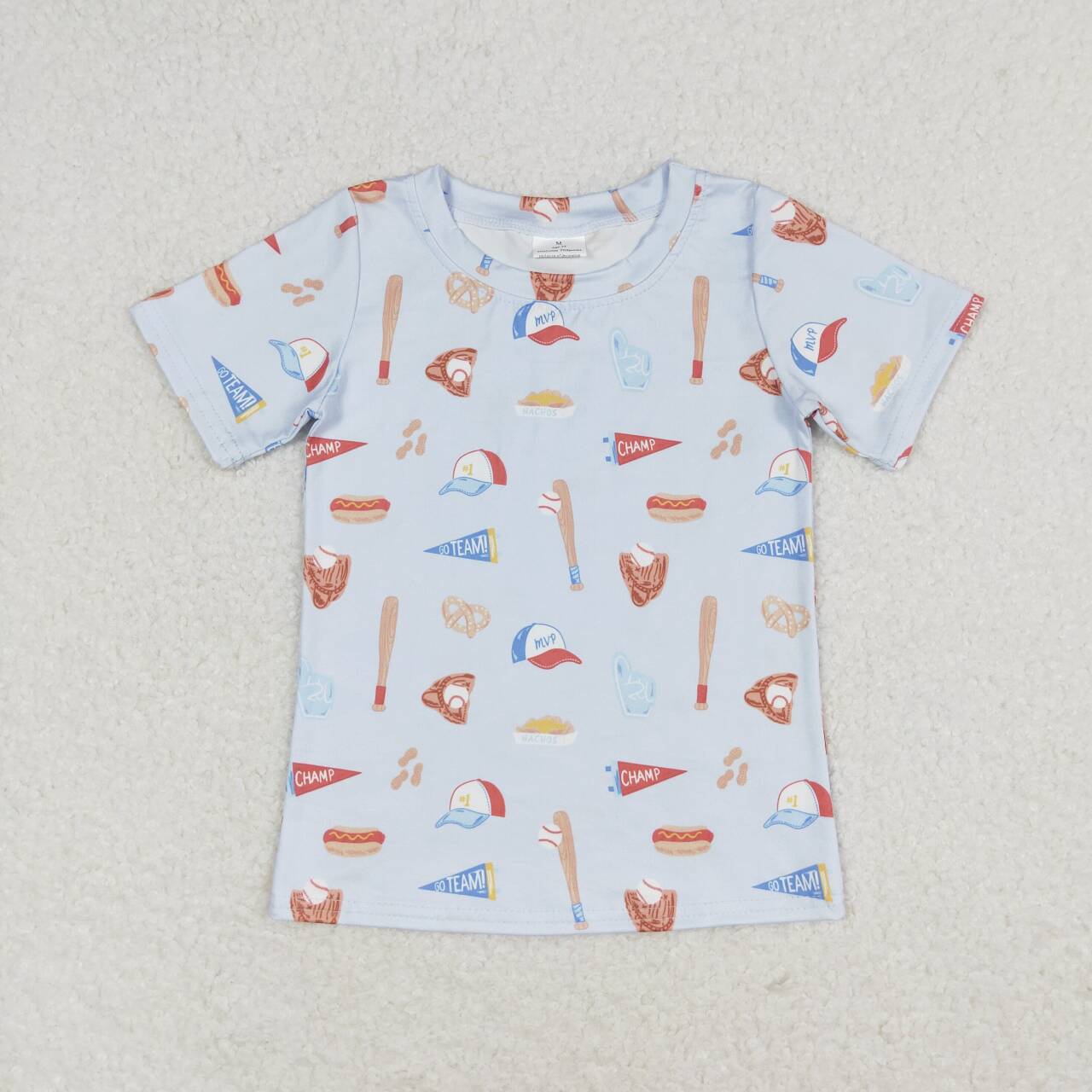 BT0665 play baseball hot dog short sleeve boys Summer top