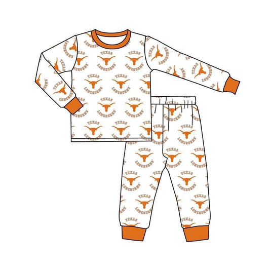 custom S 8.23 orange long sleeve pants kids set