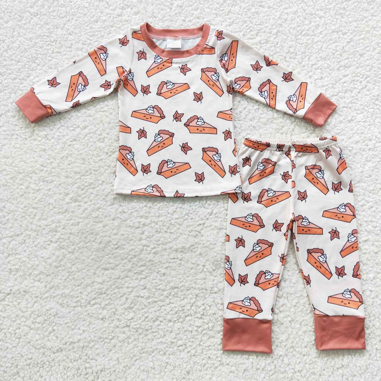 BLP0188 Cake Pie Brown Long Sleeves Boys Pajamas