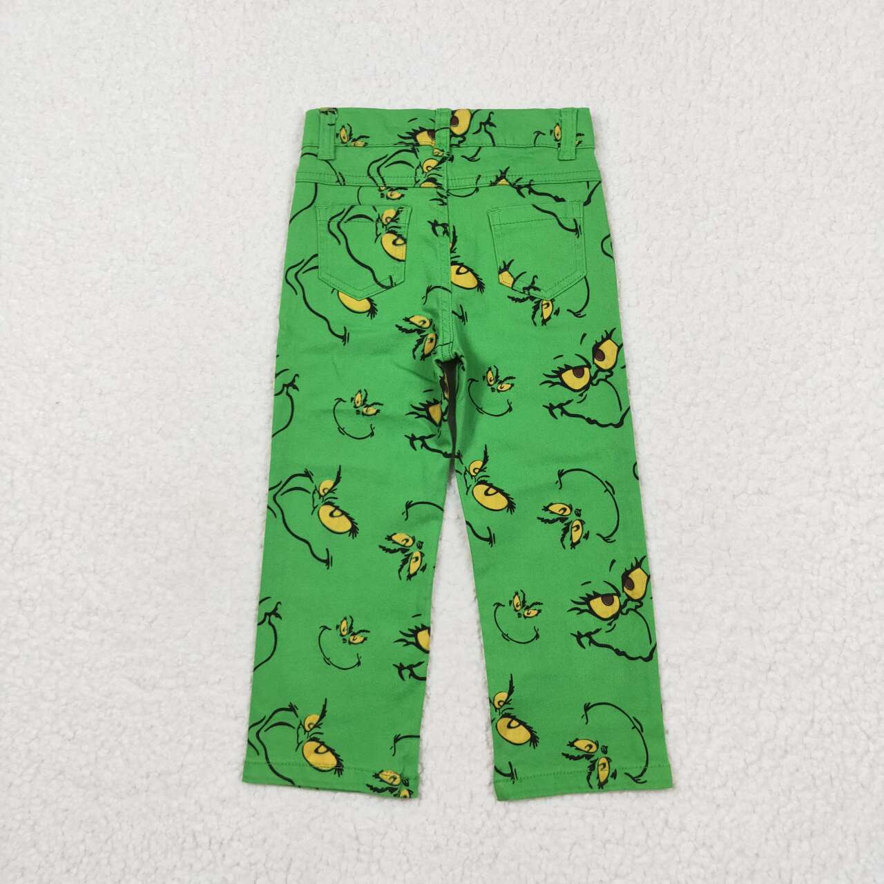 P0485 Christmas green face boys denim pants boys jeans