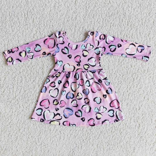 6 A25-18 Valentine Leopard Print Girls Dress
