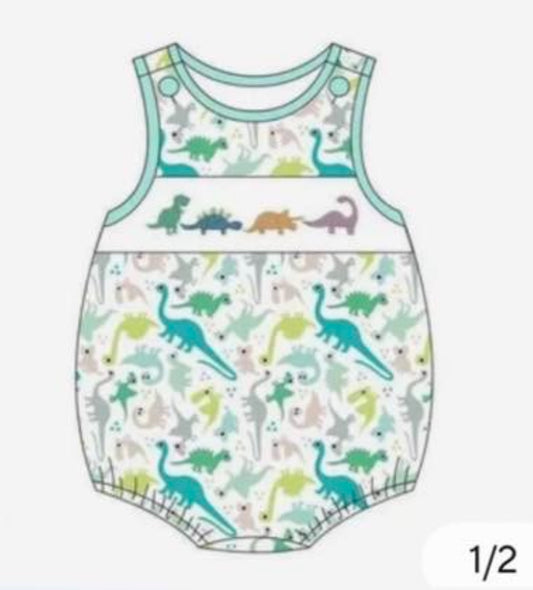 custom colorful dinosaur sleeveless boys romper