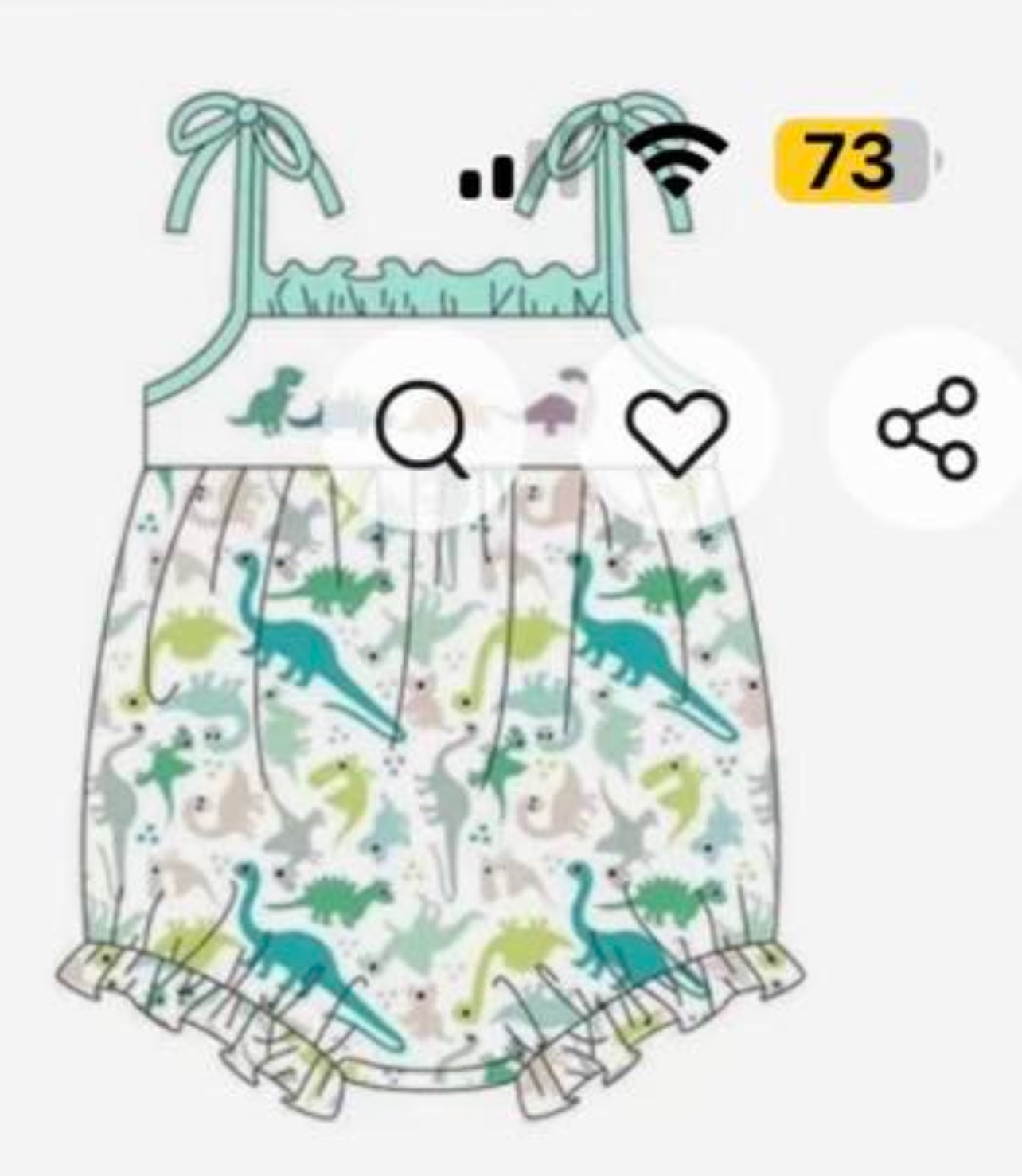 custom colorful dinosaur lace-up girls romper