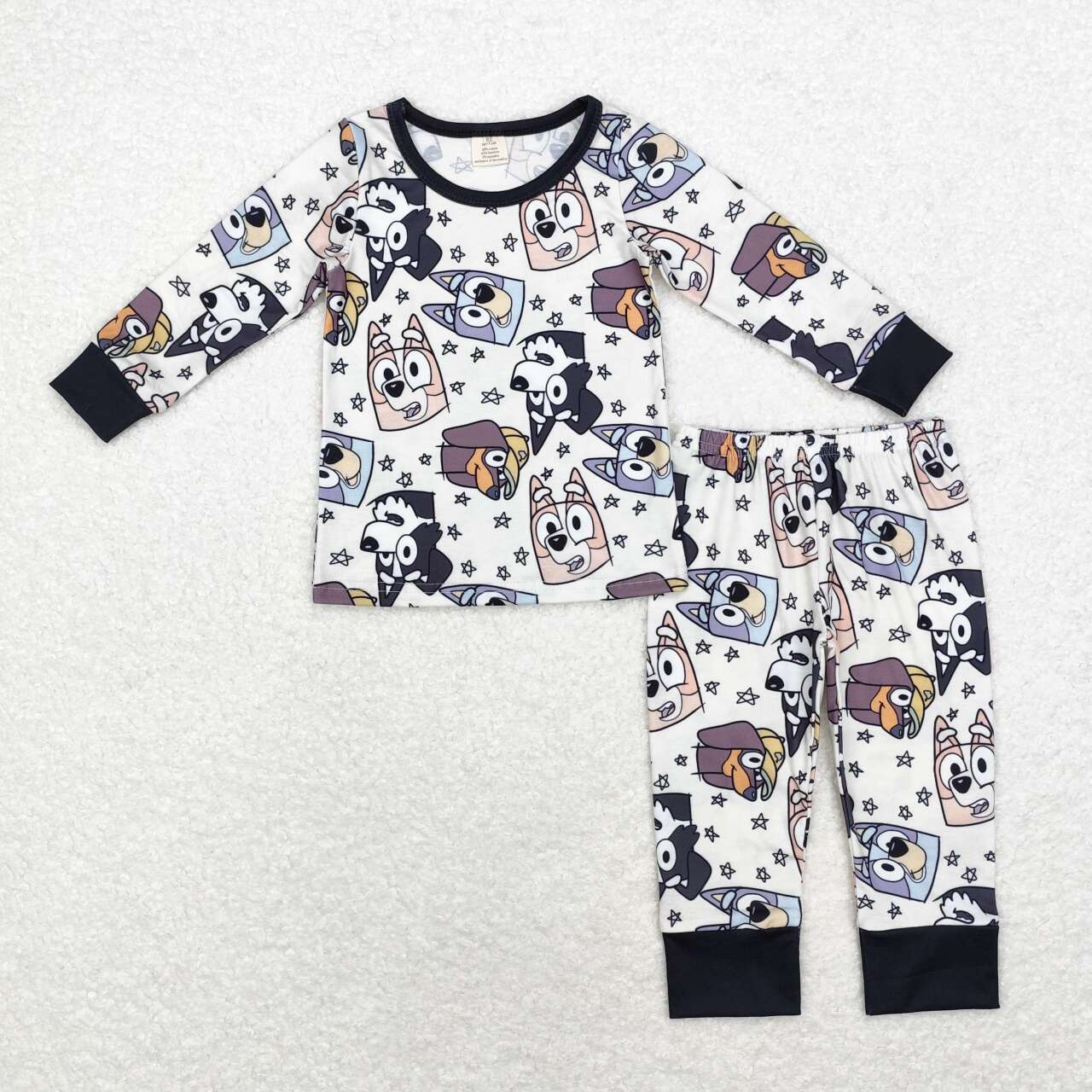 bamboo BLP0561 cartoon blue dog star long sleeve pants boys pajamas