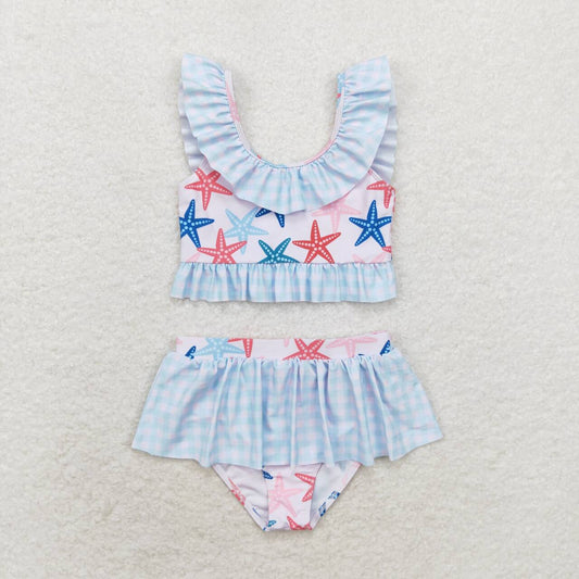 S0240 Starfish blue girls swimsuits