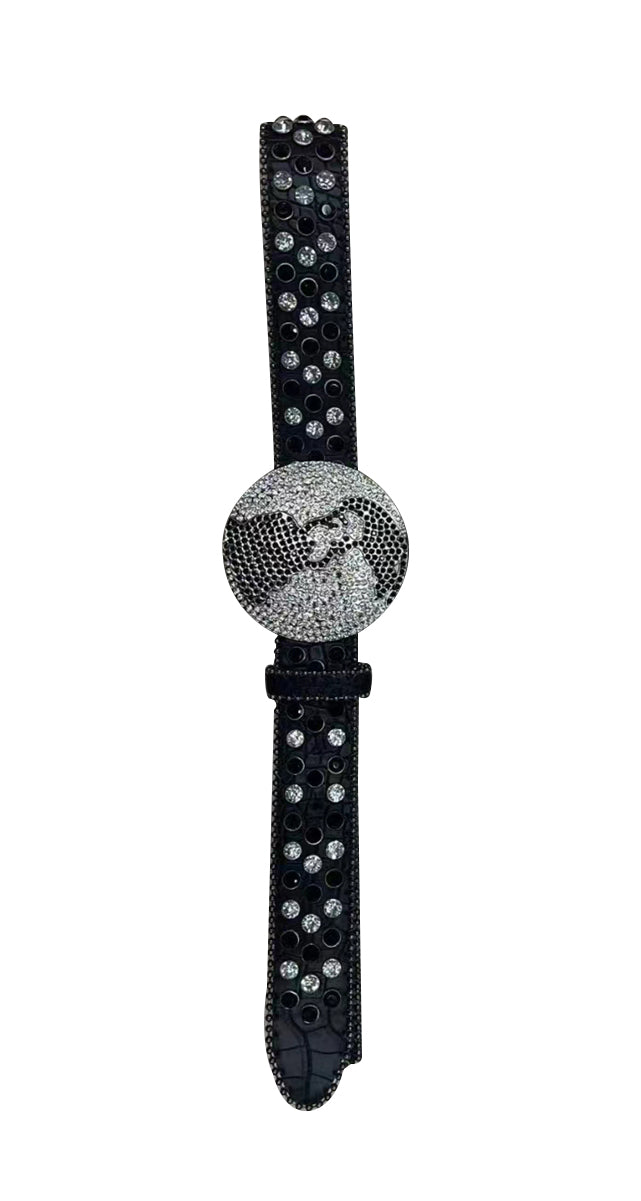 preorder GB0015 Black Rhinestone Kids Belt