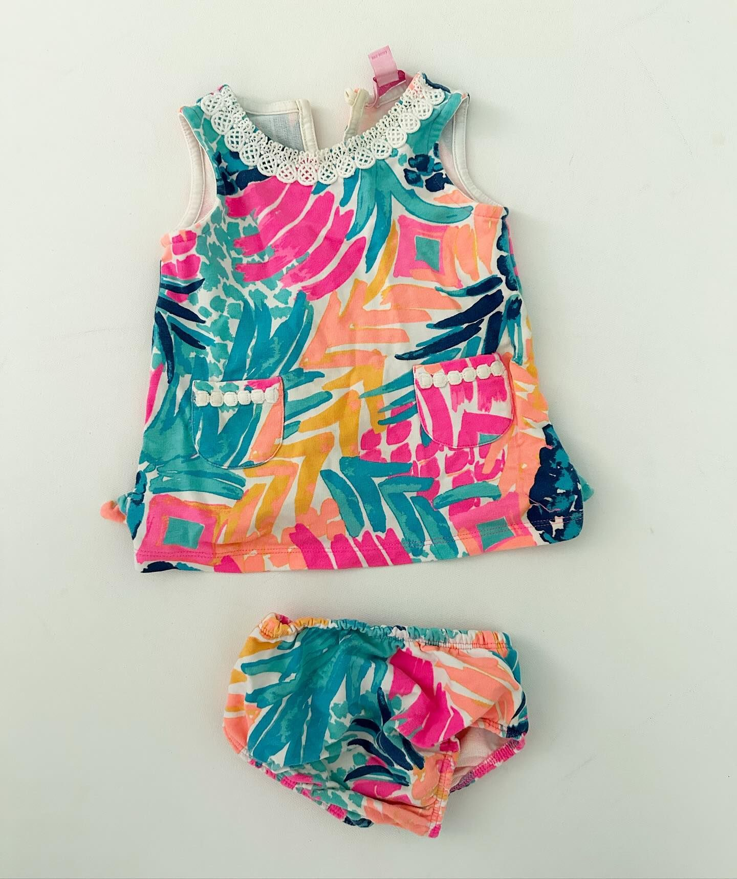 preorder GBO0365 sea coconut tree colorful sleeveless girls bummies set