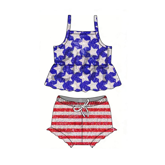 preorder GBO0508 July 4th Girls Bummies Set