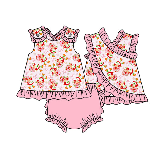 preorder GBO0525 Strawberry Girl Bows Pink Sleeveless Girls Bummies