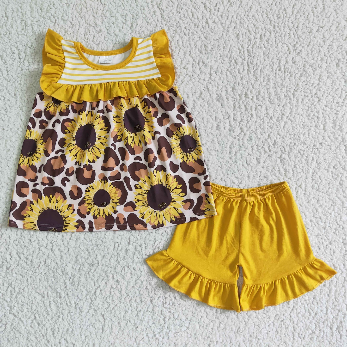 GSSO0069 Sunflower Yellow Shorts Baby Girls Set