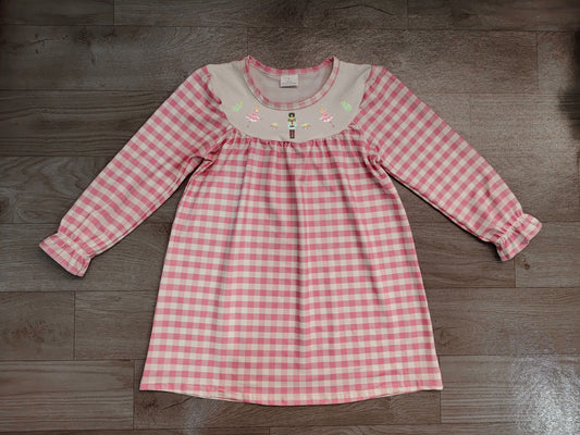 preorder Samples GLD0610 Christmas Soldier Dancer Pink Long Sleeve Girls Dress