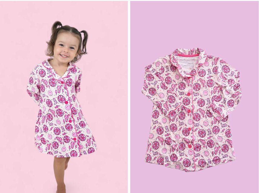Preorder GLD0685 purple light smile long sleeve girls gown dress