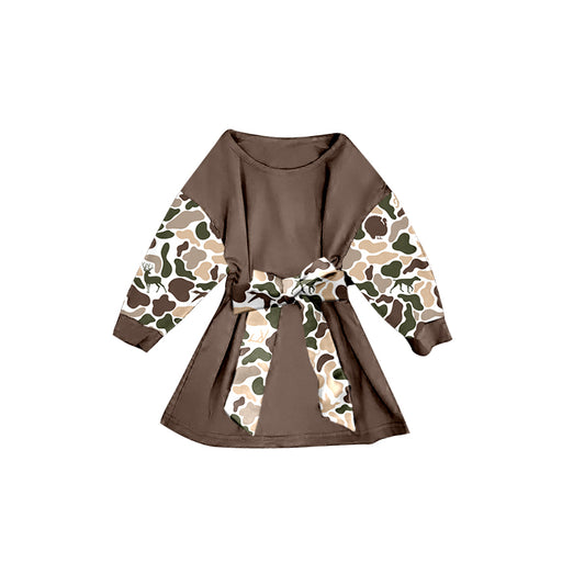 preorder GLD1305 hunting deer camo long sleeve girls dress