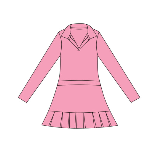preorder GLD1441 yoga Pink skorts long sleeve girls dress