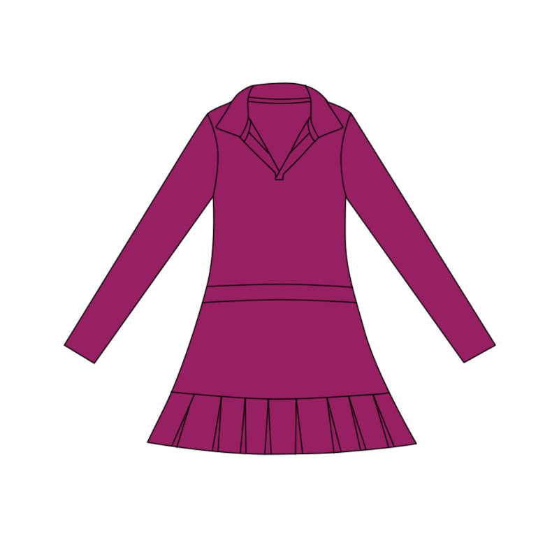preorder GLD1443 yoga Purple skorts long sleeve girls dress
