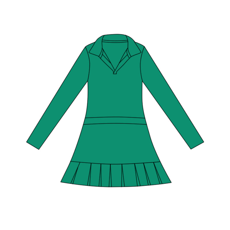 preorder GLD1446 yoga Green skorts long sleeve girls dress