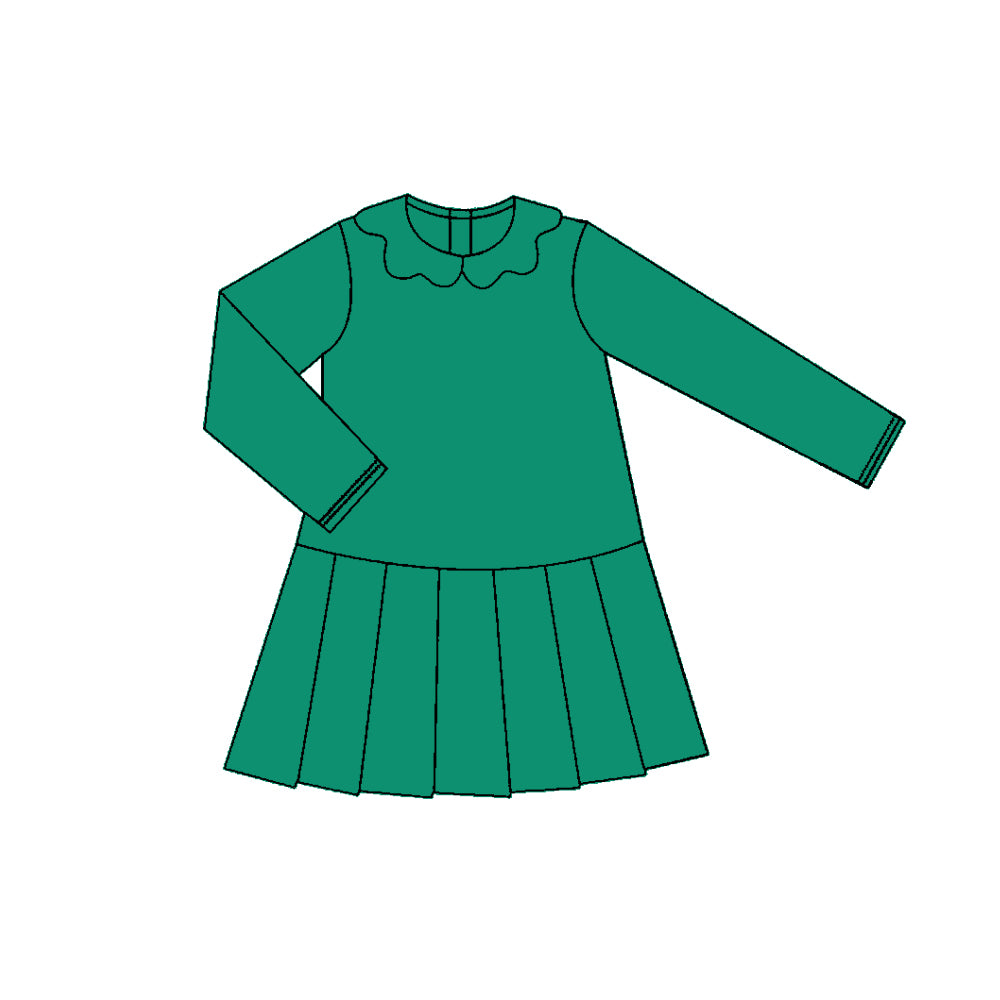 preorder GLD1449 yoga Green skorts long sleeve girls dress